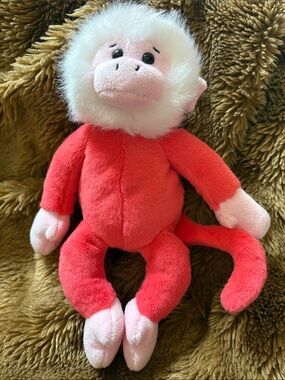 Ty - “Foster” Red and Pink Plush Monkey - NWOT